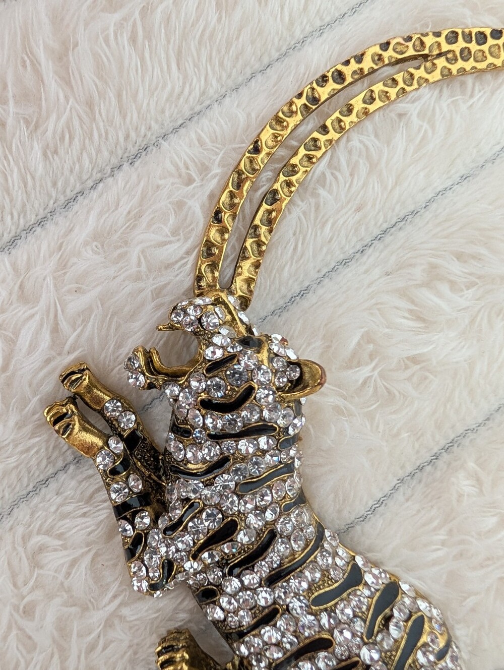 Amrita Singh Tiger Statement Necklace Brass & Crystal
